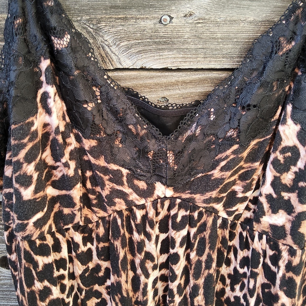Soma Leopard Lace Slip Nightgown Size XL - Picture 3 of 10